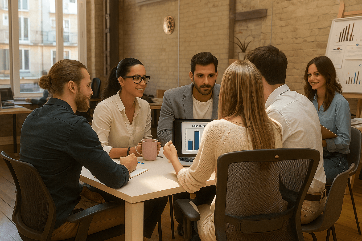 CadreHub team discussing business insights